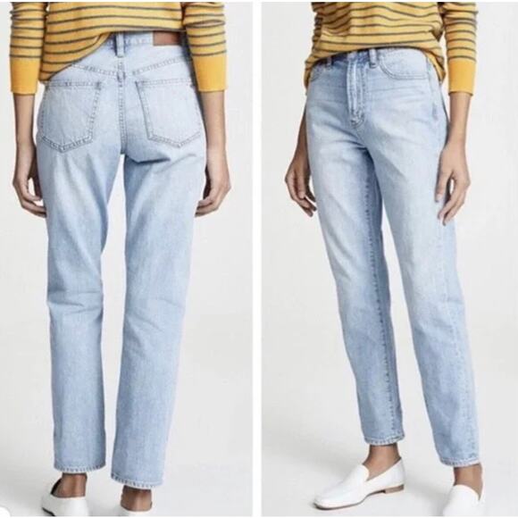 Madewell Light Blue Straight Leg Jeans - Picture 1 of 6